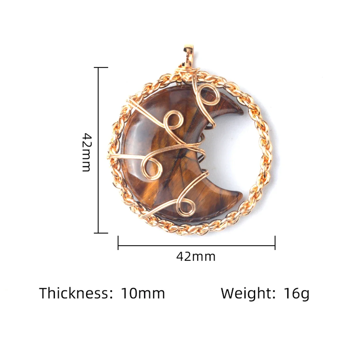 5PCS Natural Stone Moon Pendant Reiki Healing Crystal Agate Necklace Exquisite Jewelry Accessories Reiki Necklace for Women