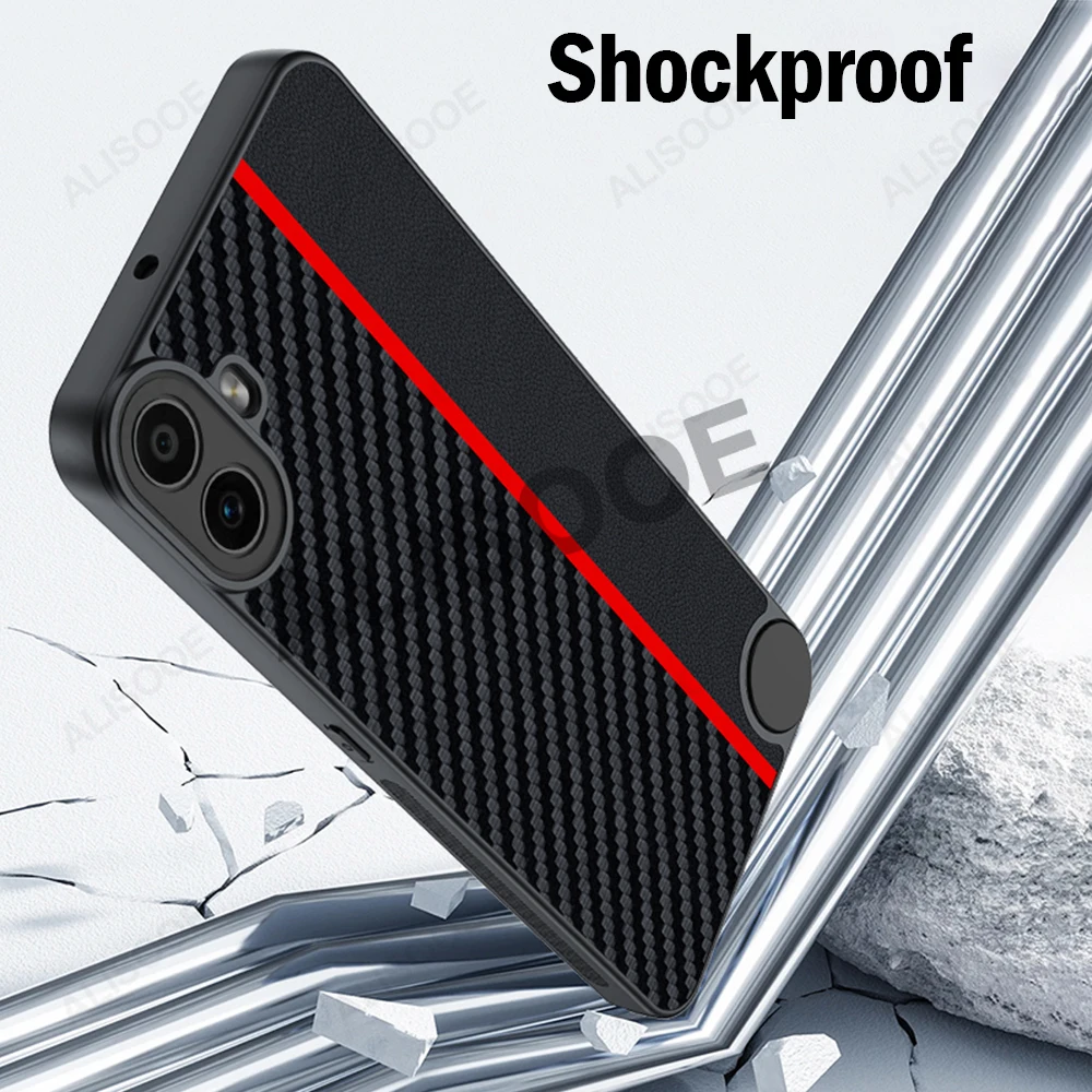 Luxury Shockproof PU-Leather Fiber Texture Phone Case Cover