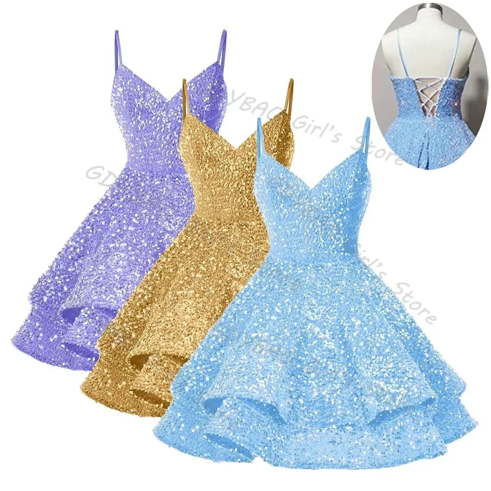 Prom Homecoming Dresses for Women Spaghetti Straps Short Party Cocktail Gowns