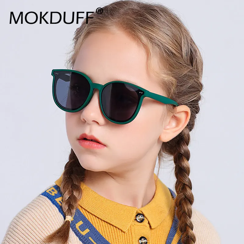 3-12 lat dzieci spolaryzowane okulary chłopięce fajne dziewczyny miękkie TPEE rama kocie oko projekt moda słońce ochrona UV400 owalne okulary