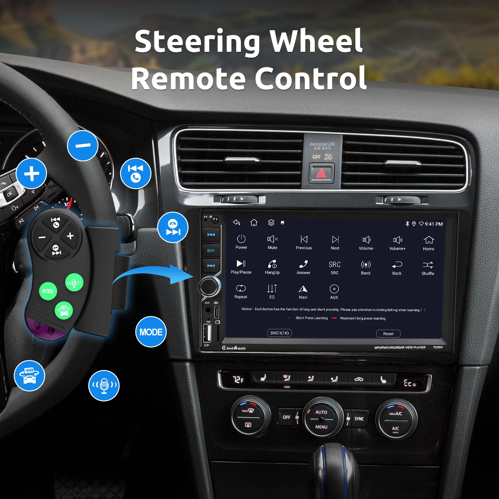 Radio para Auto ESSGOO Universal con Carplay, Reproductor Multimedia 2 Din, Android Auto, Pantalla Táctil de 7 Pulgadas, Navegación, Estéreo para Auto 5
