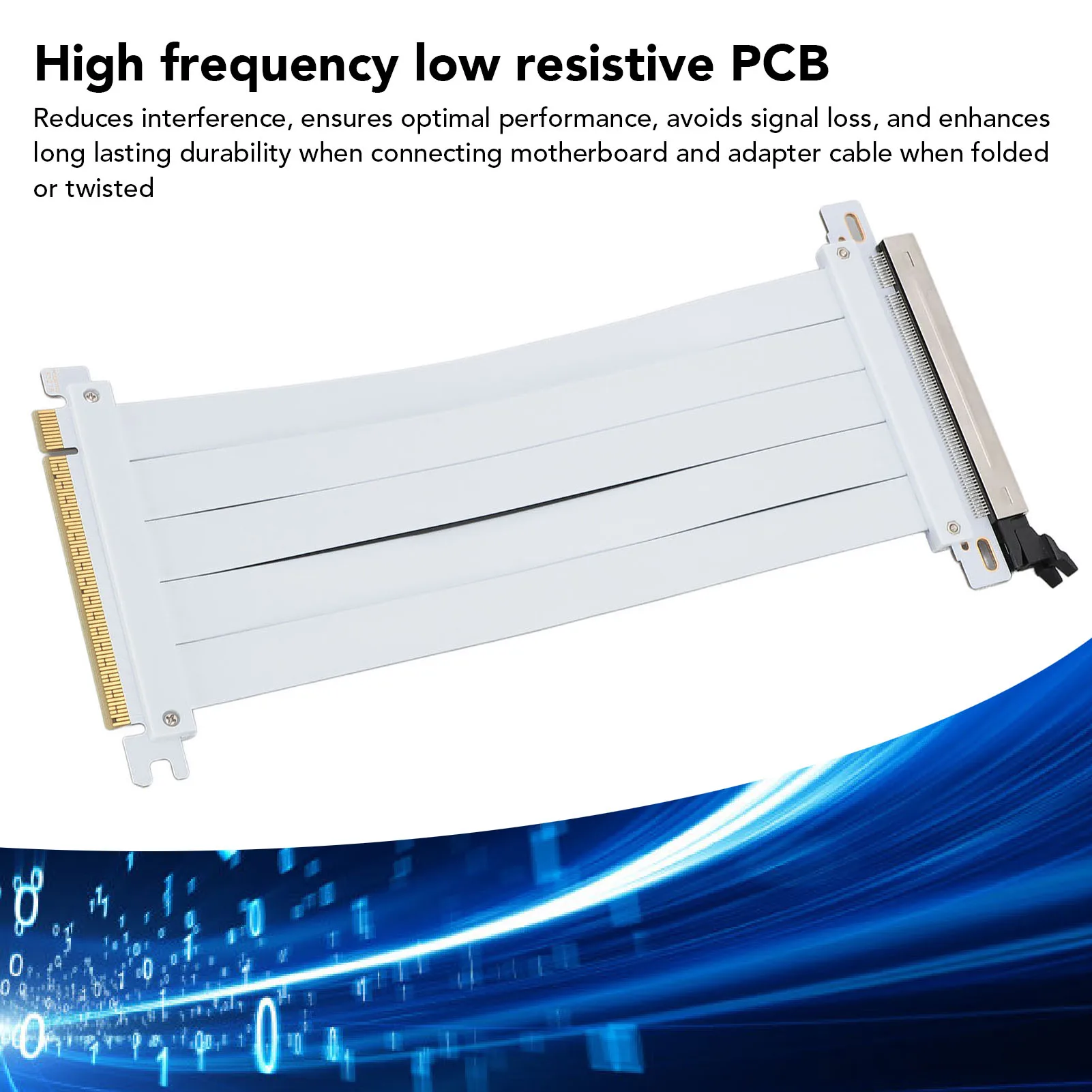 PCIE 5.0 Riser Cable Flexible Anti Interference Segmented Design GPU PCIE 5.0 Extension Cable 128Gbps for Water Cooling System