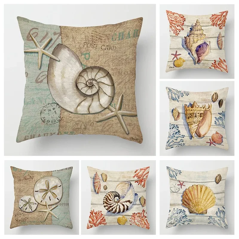 가을 홈 장식 던지기 베개 케이스 소파 쿠션 커버, 45x45cm, 45x45, 50x50, 40x40 바다 요소 거실 미학 