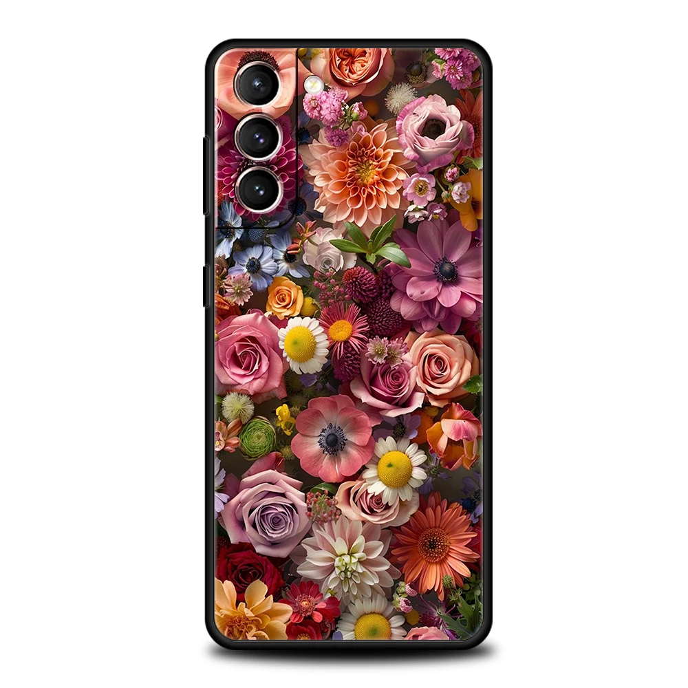 Colorful Flower Silicone Phone Case Cover