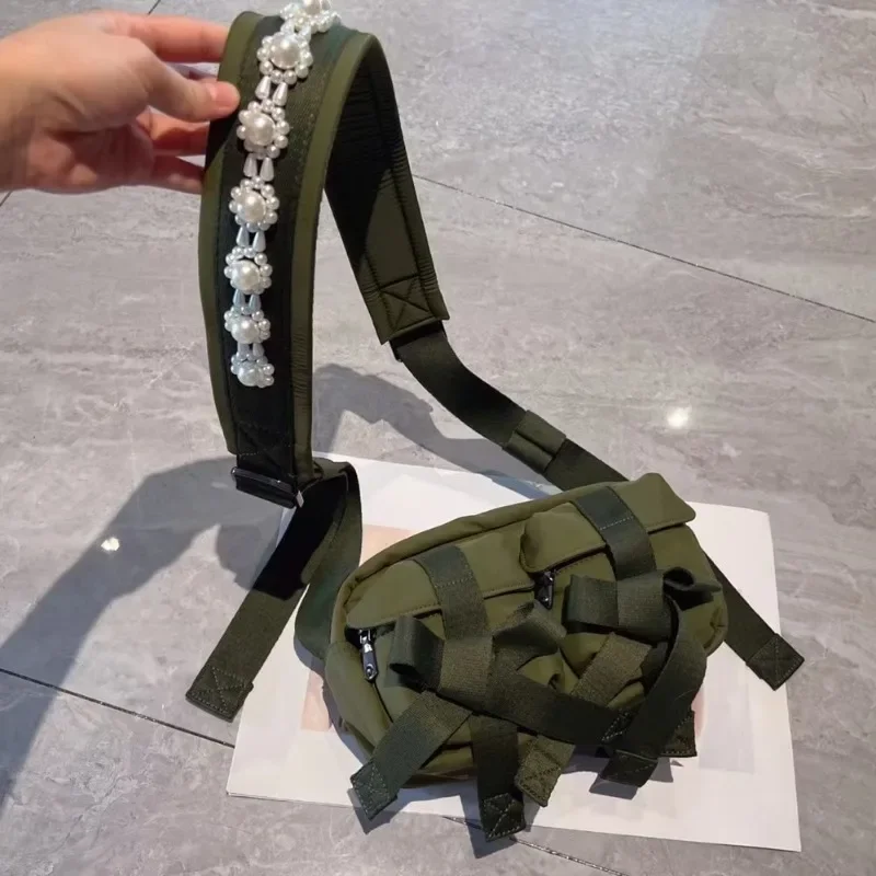 Popular Square Bolsa Spliced Bow Pearls Tote Bag Crossbady Shoulder Bags Daily Using Bolsas Casual All-match Bolsos Mujer 2