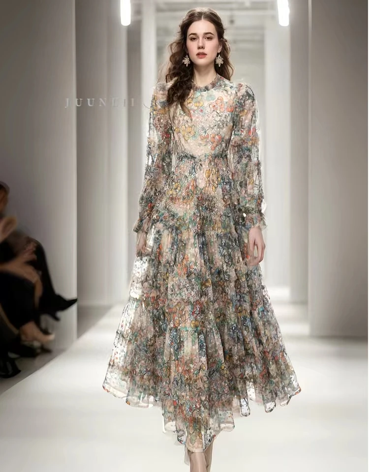 

High Quality Elegant 2023 Dresses For Women Lace Printing Princess New Fashion Party Club Summer