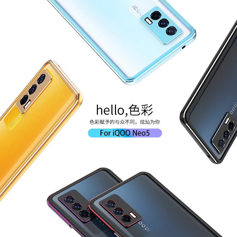 Luxury Bumper Case For VIVO IQOO NEO 6 Aluminum Metal Frame for VIVO IQOO NEO6 lens protective film Phone Case VIVO IQOO NEO 6