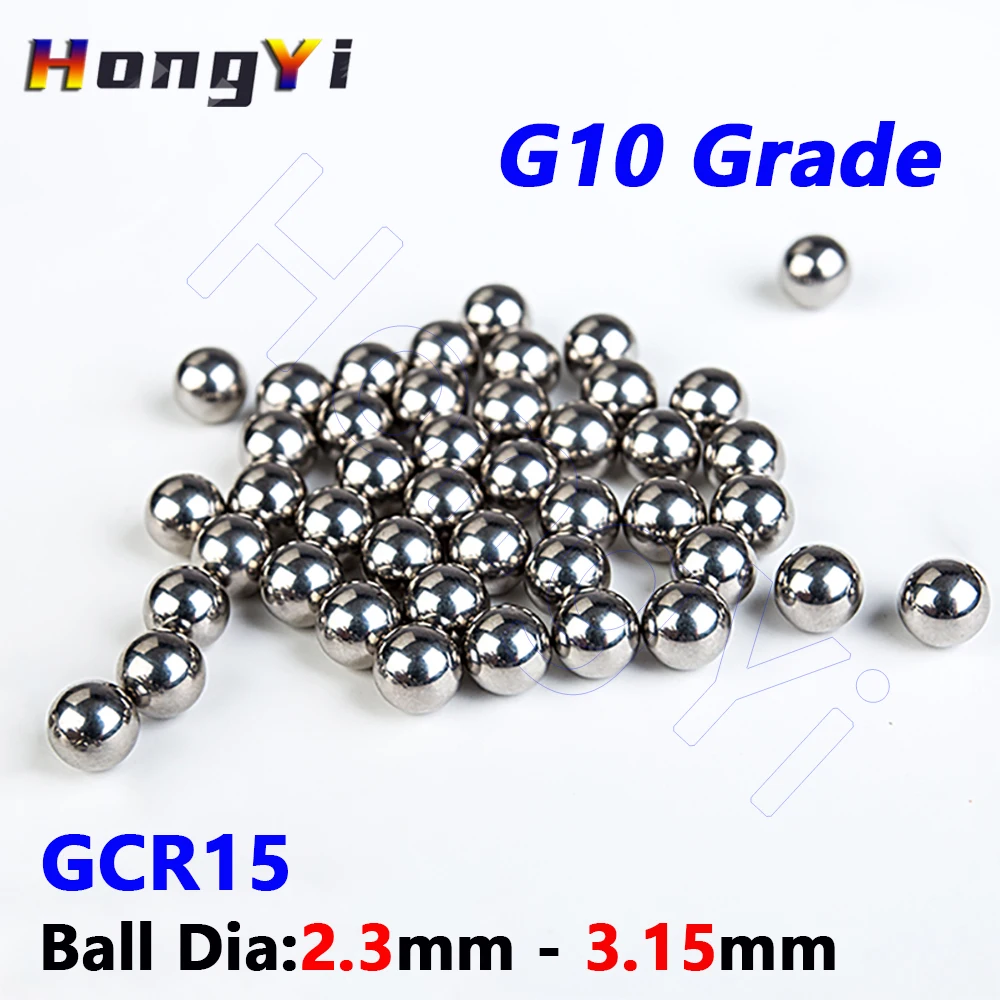 G10 Grade Bearing Steel Balls 100PCS Dia 2.3-3.15mm for Slider Guide