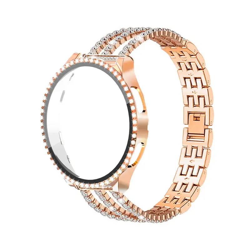 

Bling Case Bracelet for Samsung Galaxy Watch 4 44mm 40mm Rhinestone Band+Tempered Glass Protector Galaxy Watch 4 44mm 40mm
