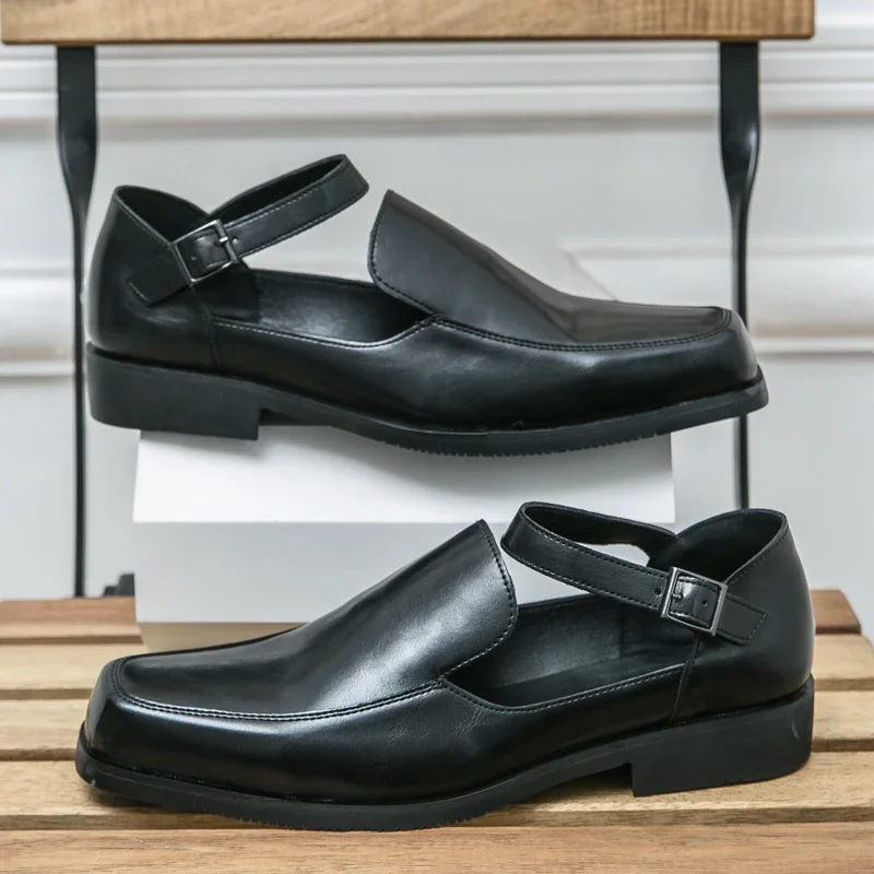 Mens Sandals Summer Brand Fashion Casual Shoes for Men Outdoor Comfort Beach Shoes High Quality Leather Formal Sandals Mocassin