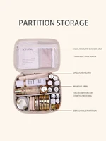 New PU leather makeup bag with large capacity, portable, and high-end outdoor feel, layered and multi-layer waterproof makeup ca 4