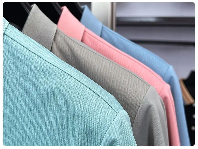 Leicht luxuriöses, gestreiftes Kurzarm-Poloshirt für Herren, modisches, hochwertiges Markenprodukt, personalisiert bedruckt, mit Tasche, lässiges Sommer-T-Shirt – Detail 17