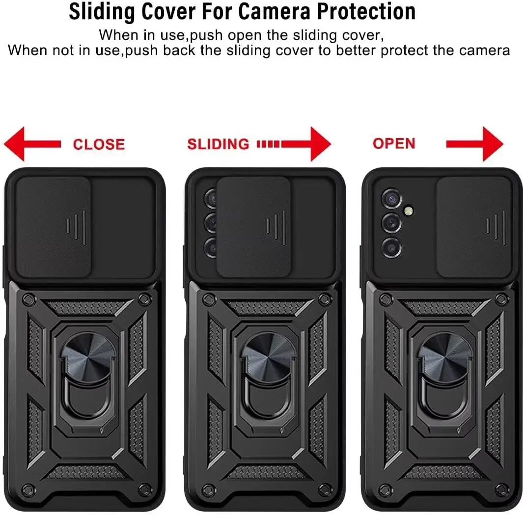 Rugged Military-Grade Armor Case with Lens Protection & Stand Holder