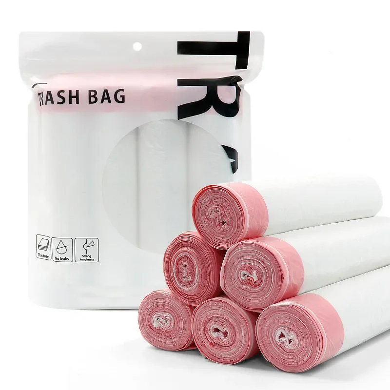 Garbage Bag With Drawstring Household Disposable Transparent Kitchen Dormitory Living Room Use Three Sizes Selection