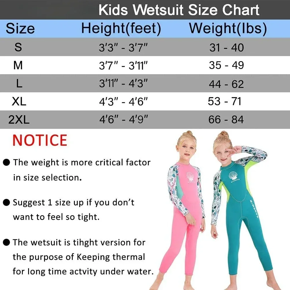 girls wetsuit diving suit 2.5MM neoprene swimsuit long sleeve surfing jellyfish clothing swimwear for cold water diving suits,children wetsuit