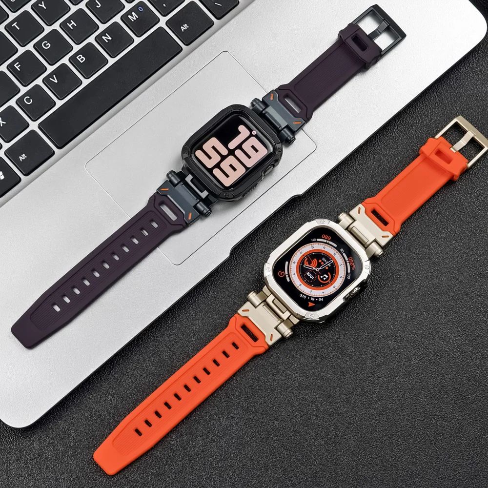 Premium Silicone Strap and TPU Protector Case