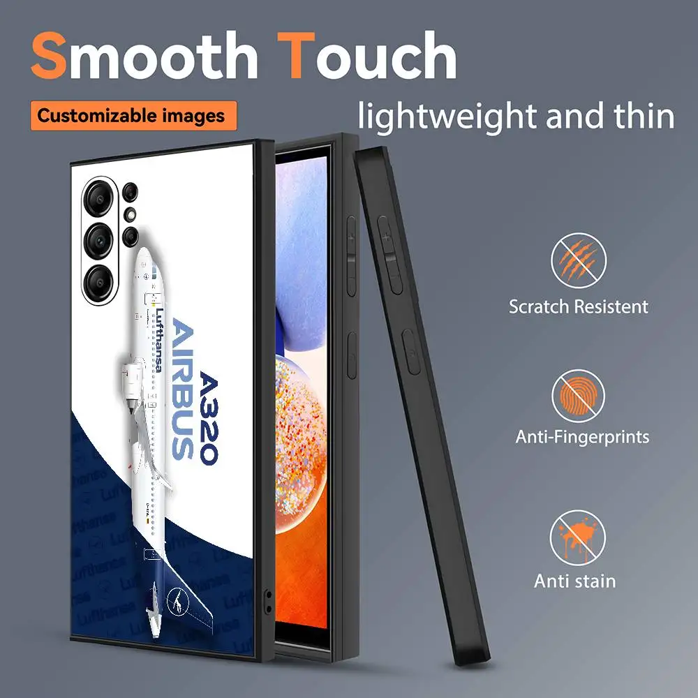 A-Airbus Logo Shockproof Frosted Soft Phone Case with Anti-Slip Design