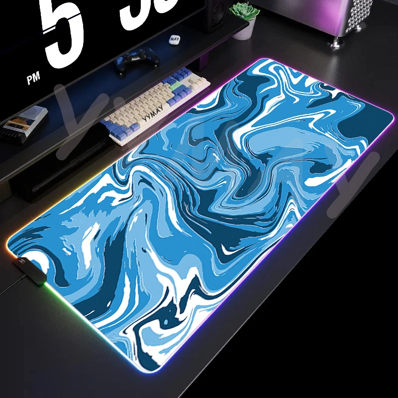 thumbnail image 1 of Alfombrilla de ratón RGB líquida para videojuegos, alfombrillas para jugador LED grandes, alfombrilla de escritorio para PC, alfombrilla luminosa para ratón, alfombrillas para teclado grande, alfombra, 1 of 5