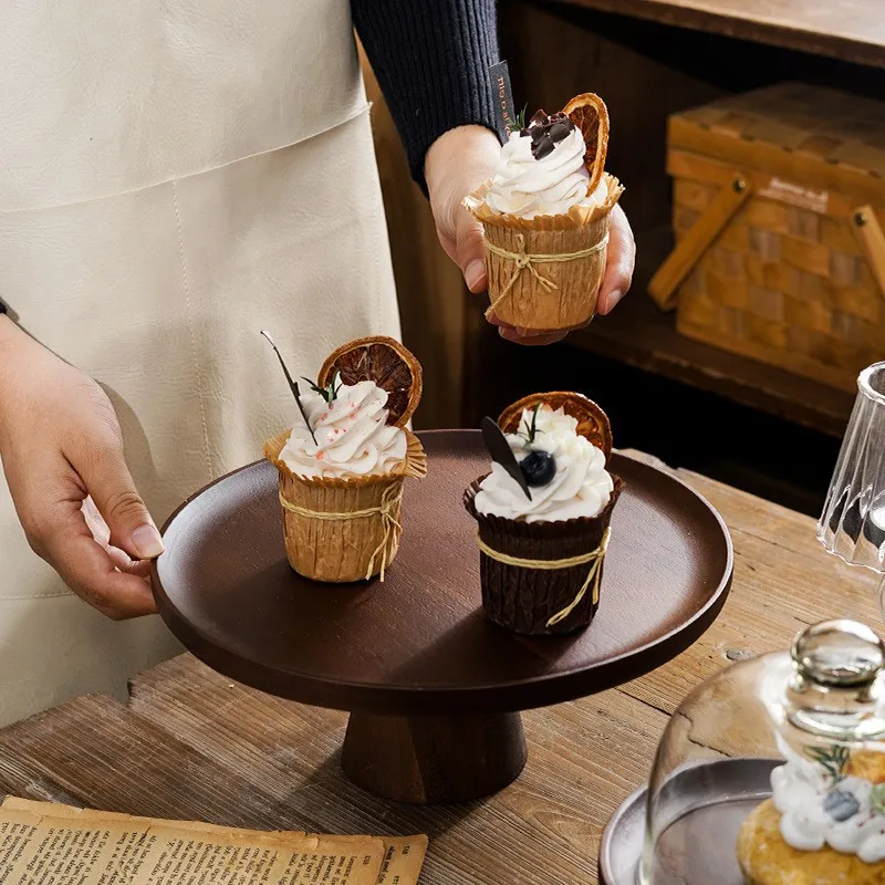 Supporto Dessert Elegante Alzata Torta Con Coperchio A Cupola | Base Legno Acacia E Cupola Acrilico | 25,4 Cm Antiscivolo Porta Torte Legno Acacia - 8