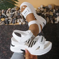 Nouvelles sandales compensées à plateforme pour femmes, chaussures d'été confortables, légères et décontractées à scratch pour la plage, Zapatos De Mujer 1