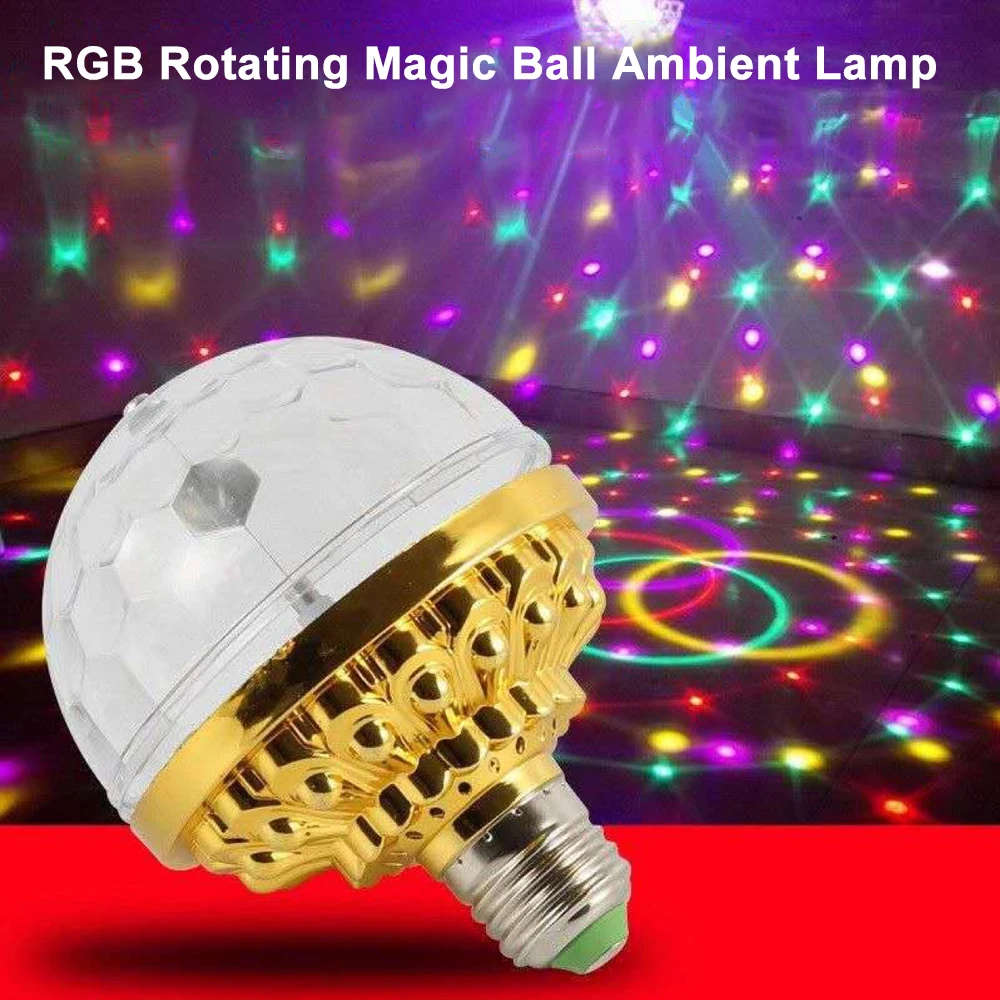 

RGB Projection Ambient Lamp Colorful Rotating Magic Ball LED Stage Night Lights for DJ Disco KTV Club Bar Wedding Party Decor