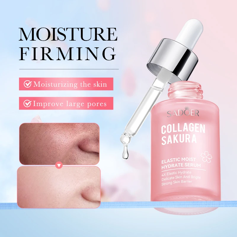 30/100ml SADOER Sakura Facial Serum Anti Wrinkles Anti-aging Hydrating Whitening Face Essence Facial Skin Care Products