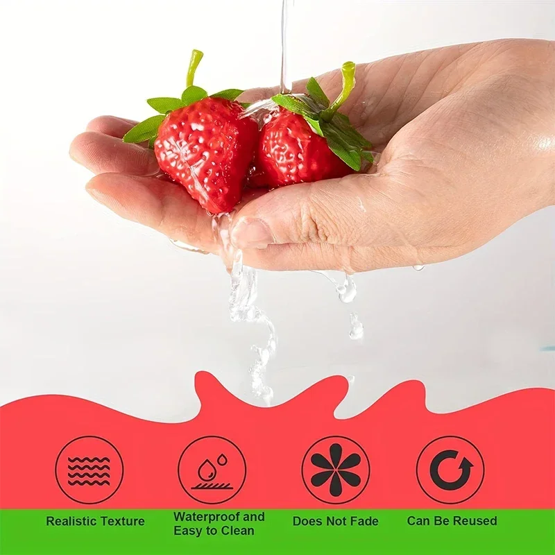 10 Pezzi Fragole Artificiali Realistiche In Materiale Resistente, Fette Di Fragola Finta Per Decorazioni, Fotografia, Scuola E Centrotavola