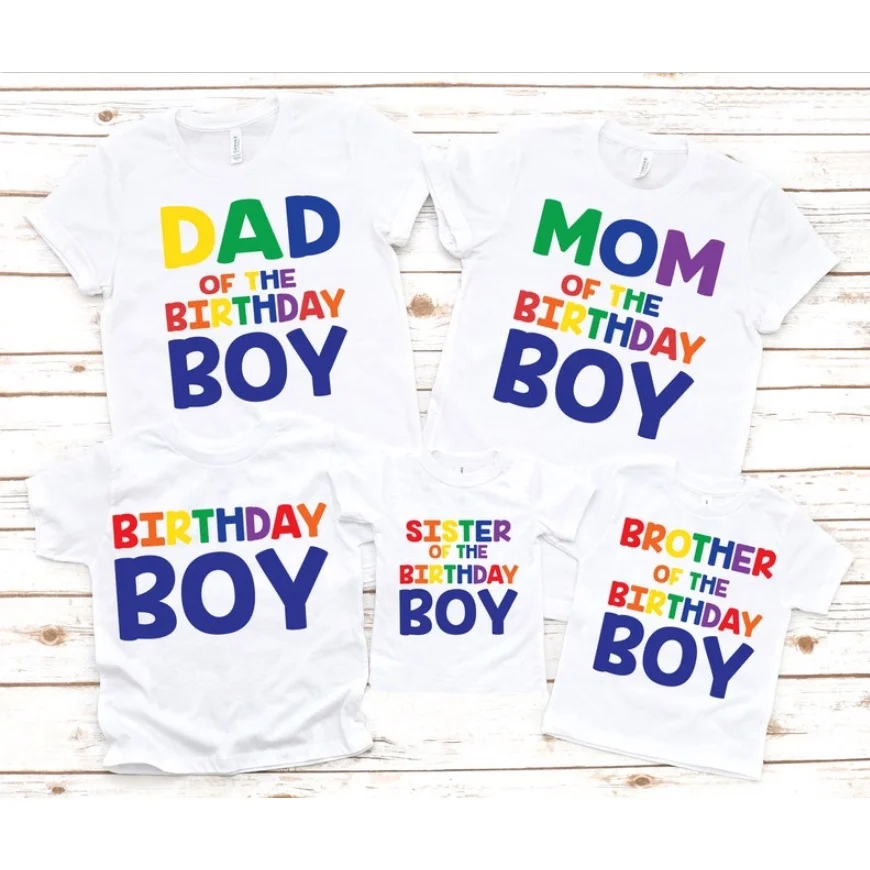 

Family Shirts Birthday Boy T-shirt Party Clothes Family Matching Outfits T Shirts Gift Dad Mom Sis Bro Tshirts