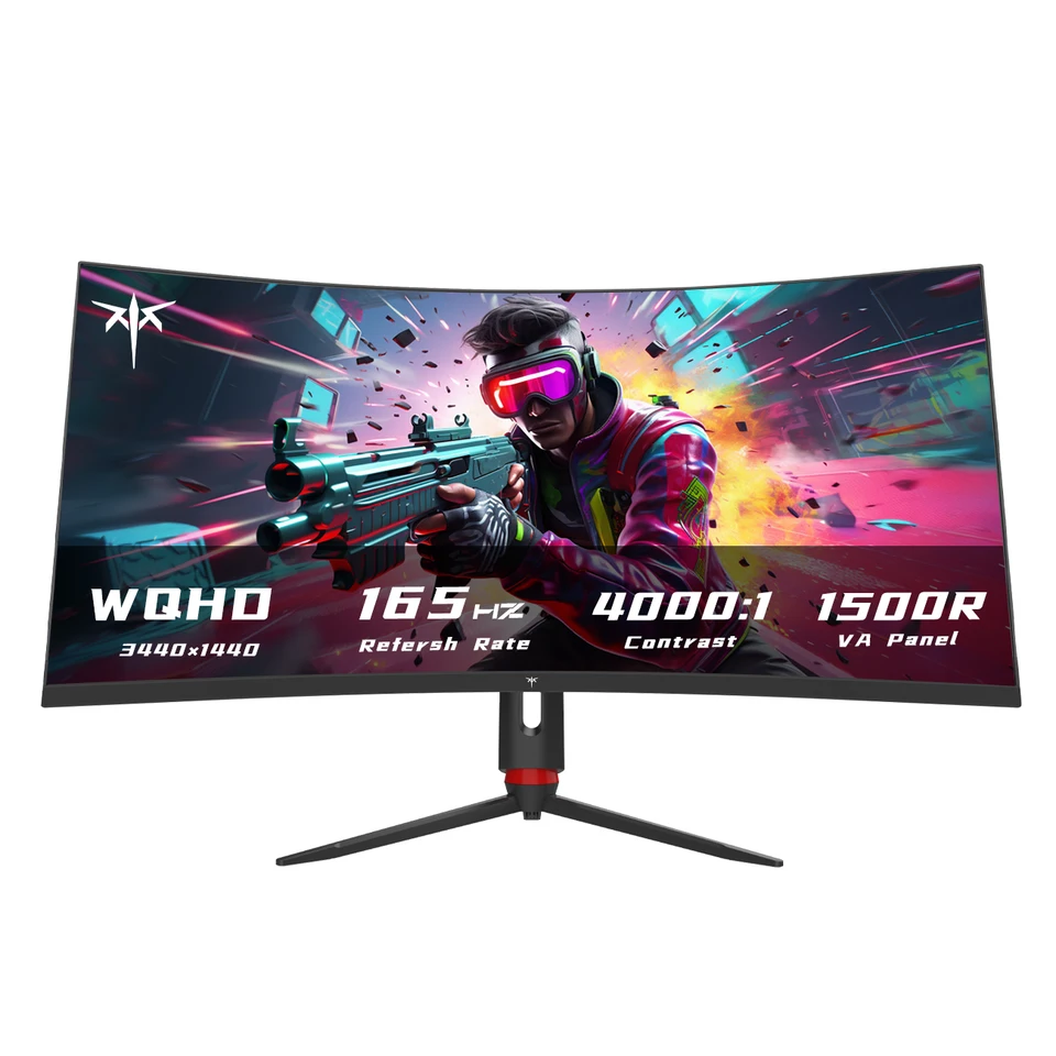 KTC 34 Inch Ultrawide Monitor, 165Hz WQHD 3440X1440 Curved Gaming
