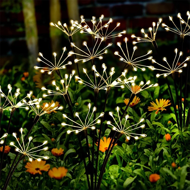 Outdoor Waterproof Solar Garden Lights, Decorative Swaying Starburst Lights with Dual Lighting Modes