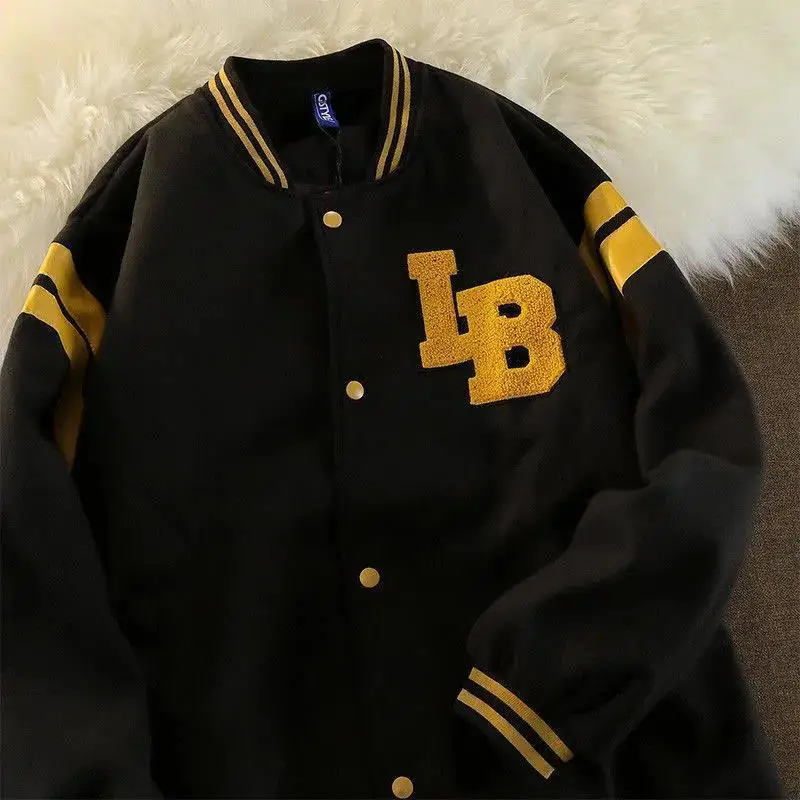 

HOUZHOU Baseball Jacket Women Vintage Korean Fashion Streetwear Bomber Jackets Harajuku Style Oversize College Varsity Coat