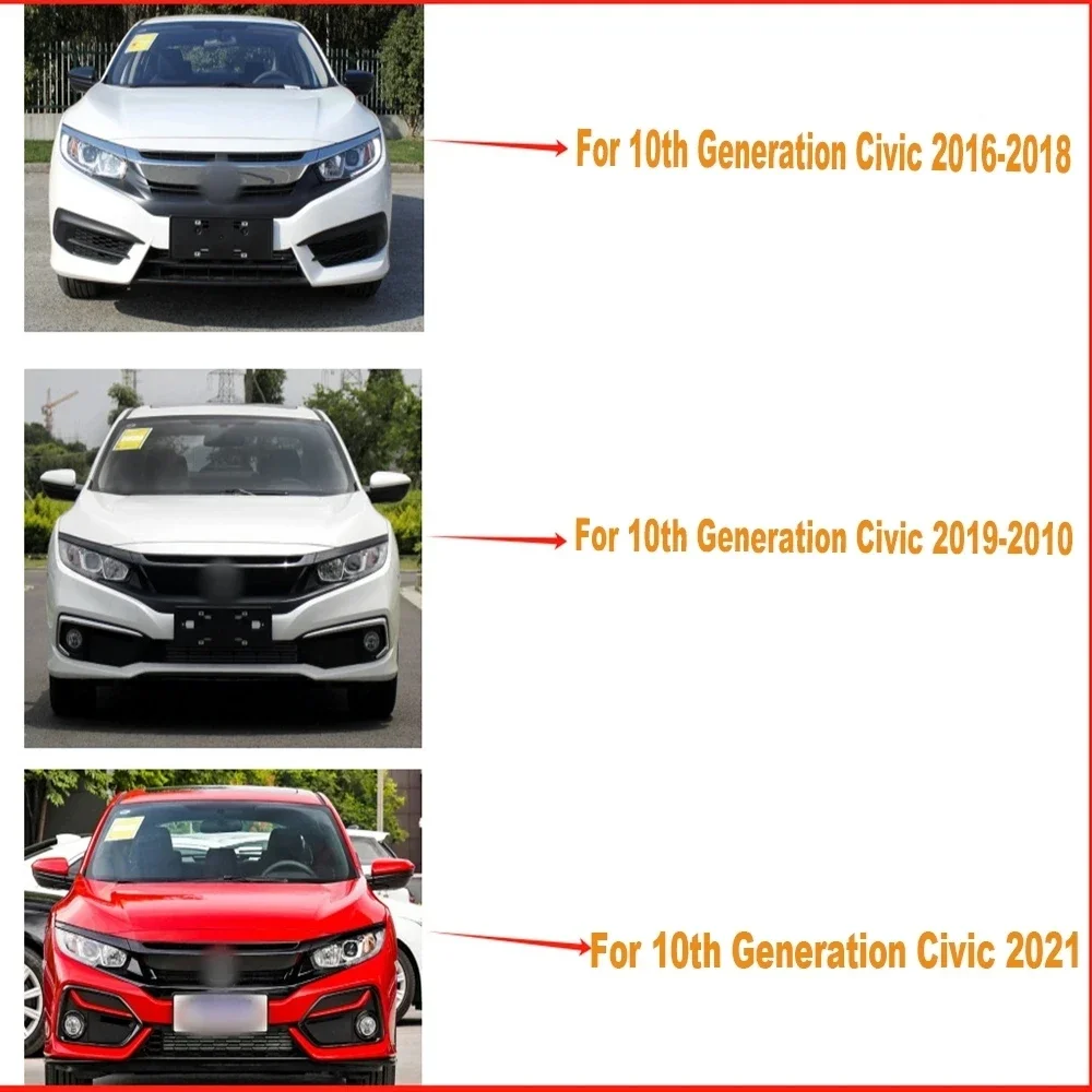 For Honda Civic 10th Gen 2016-2021 Front Grille Racing Grill Net Car Grid Splitter Upper Bumper Hood Mesh Grills 2 For Honda Civic 10th Gen 2016-2021 Front Grille Racing Grill Net Car Grid Splitter Upper Bumper Hood Mesh Grills 2