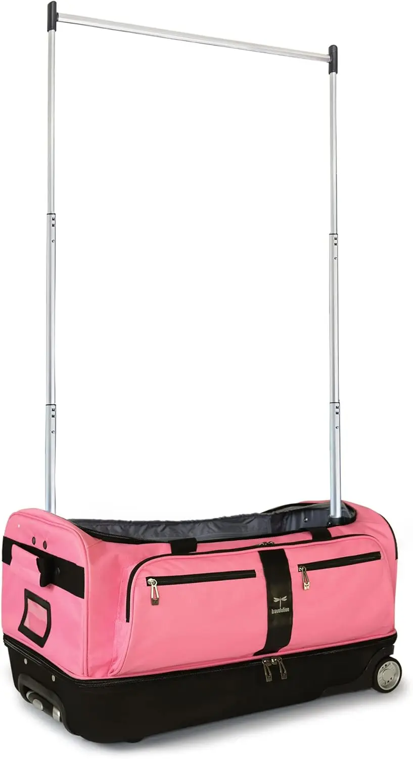 Travolution® Dance Bag with Garment Rack Newly Designed 28 Inch Duffel with Wheels Collapsible Lightweight Drop-Bottom Luggage 2