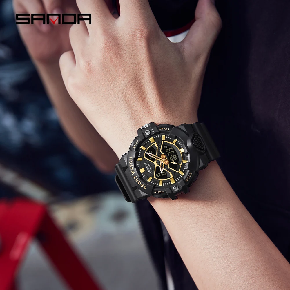 SANDA G Style Men Digital Watch Shock Military Sports Watches Waterproof Electronic Wristwatch Mens Clock Relogio Masculino 3150
