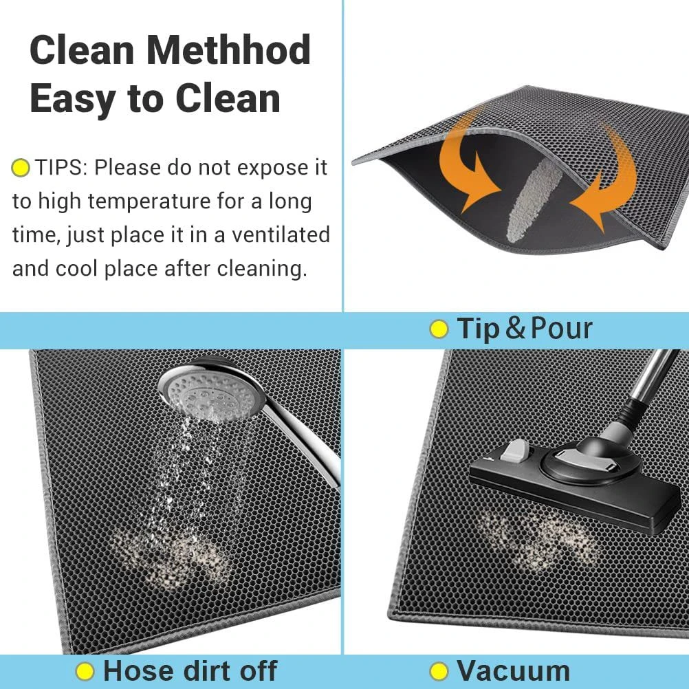 Pet Cat Litter Mat Waterproof EVA Double Layer Cat Litter Trapping Pet Litter Box Mat Clean Pad Products For Cats Accessories