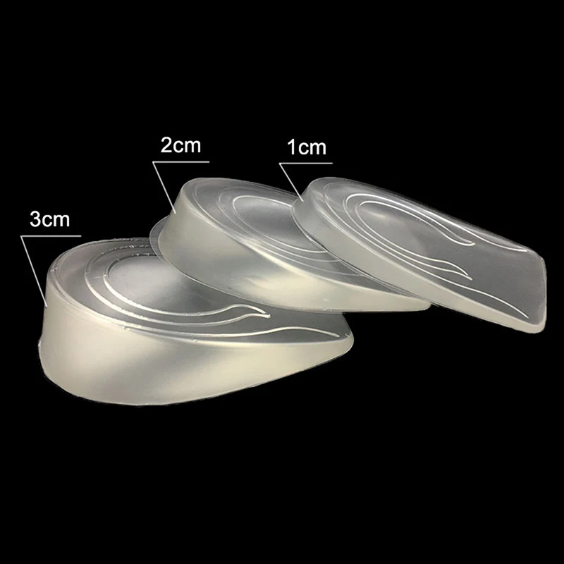 Shoe Insoles 1 Pair Height Lift Men Women Silicone Heel Insert Increase Taller
