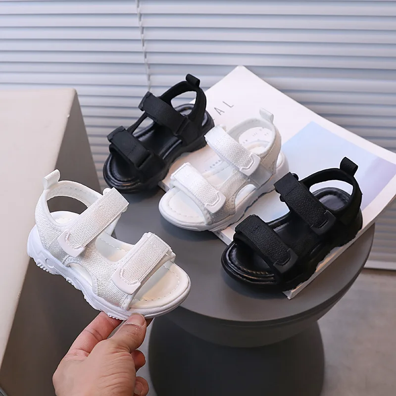 Summer Beach Sandals for Boys Korean Style Fashion Children Footwear Canvas Anti-slippery Soft-soled Kids Shoes Girl H04173