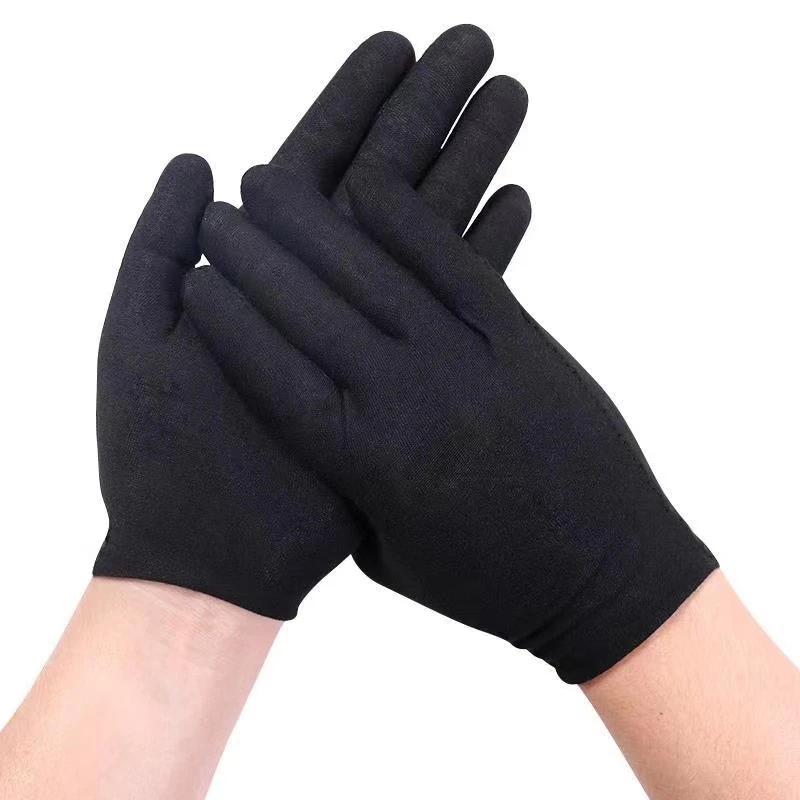 Black Cotton Gloves Washable Moisturizing Gloves For Dry Hands Working