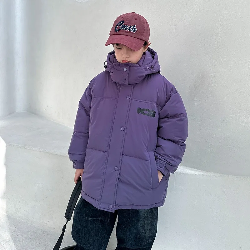 Winter Clothes High Velvet Waterproof Children's down Jacket New National Standard 90 White Duck down Boys Girls Bread Coat