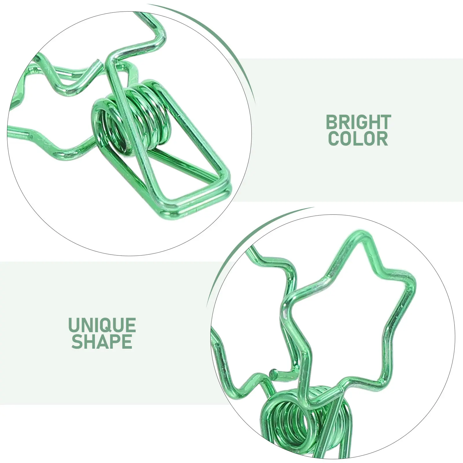 50Pcs 별 모양 금속 종이 클립 사무실 학교 용 녹색 귀여운 바인더 클립 종이 정렬 정리 북마크 장식 종이