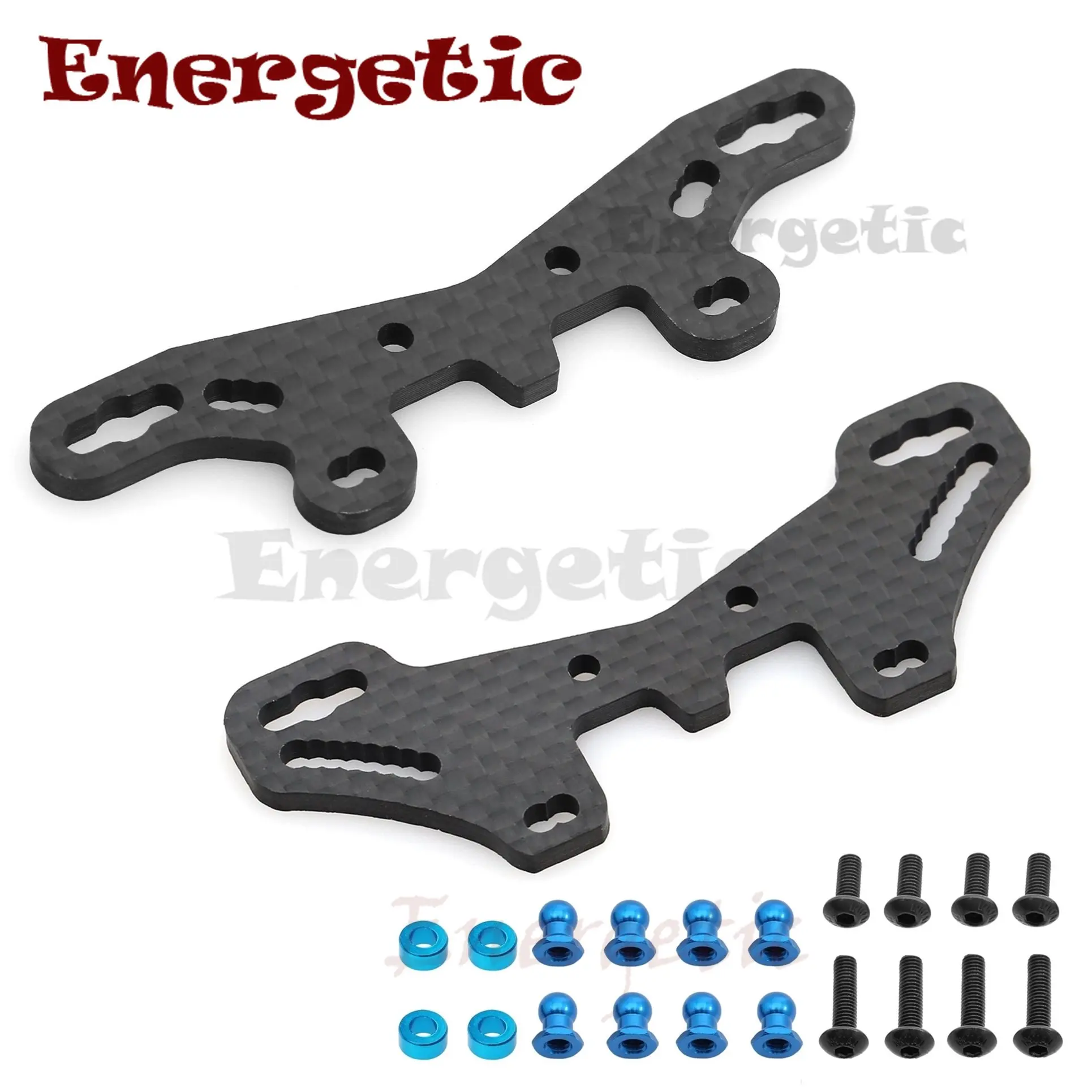 CarbonFiberFrontandRearShockTowerPlateforTamiyaTT02STT02SR