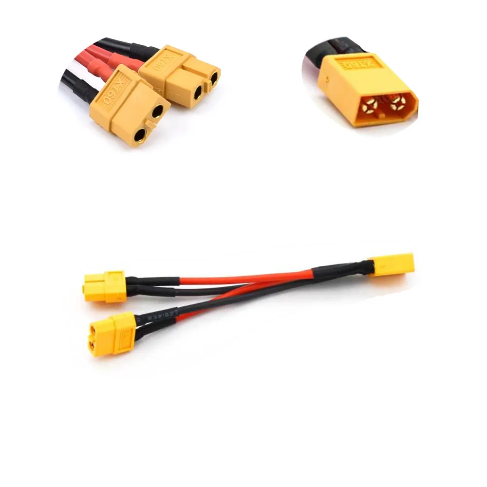 100Mm T Plug/Xt60/Xt30 Parallelle Batterij Connector Kabel Mannelijke/Vrouwelijke Dubbele Extensie Y Vorm 14/18awg Siliconen Draad Voor Rc Drone