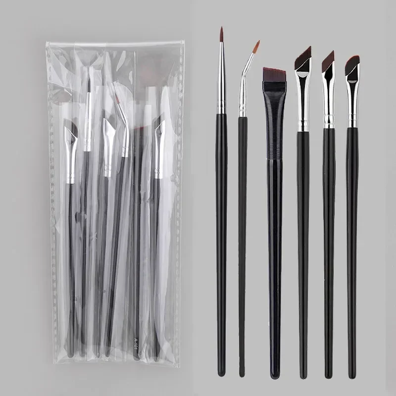 

6Pcs Upgrade Blade Eyeliner Brush Ultra Thin Fine Angle Flat Eyebrow Brush Under The Eyes Place Makeup Brush
