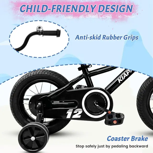 Children's BMX-Style Bikes, 12-20 Inch, with Removable Training Wheels for Ages 2-10, Ideal Birthday Gift