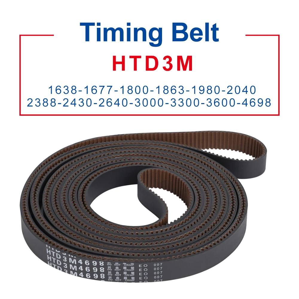 Rubber Belt HTD3M Circular Arc Teeth Pulley Belt Length 1638/1677/1800/1863/1980/2040/2388/2430/2640/3000/3300/3600/4698 mm