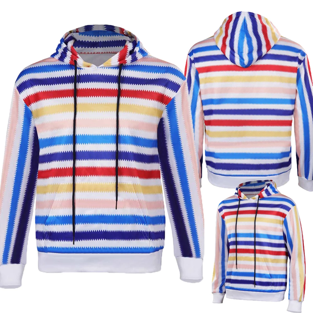 

Cos 1964 Alan Ken Cosplay Costume Outfits Rainbow Stripes Sweatshirt For Adult Men Male Roleplay Halloween Carnival Suit