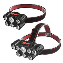 

Super Bright LED Headlamp With 6/8 LED Bulbs Waterproof Outdoor LED Headlight Lightweight Materials Comfortable To Wear