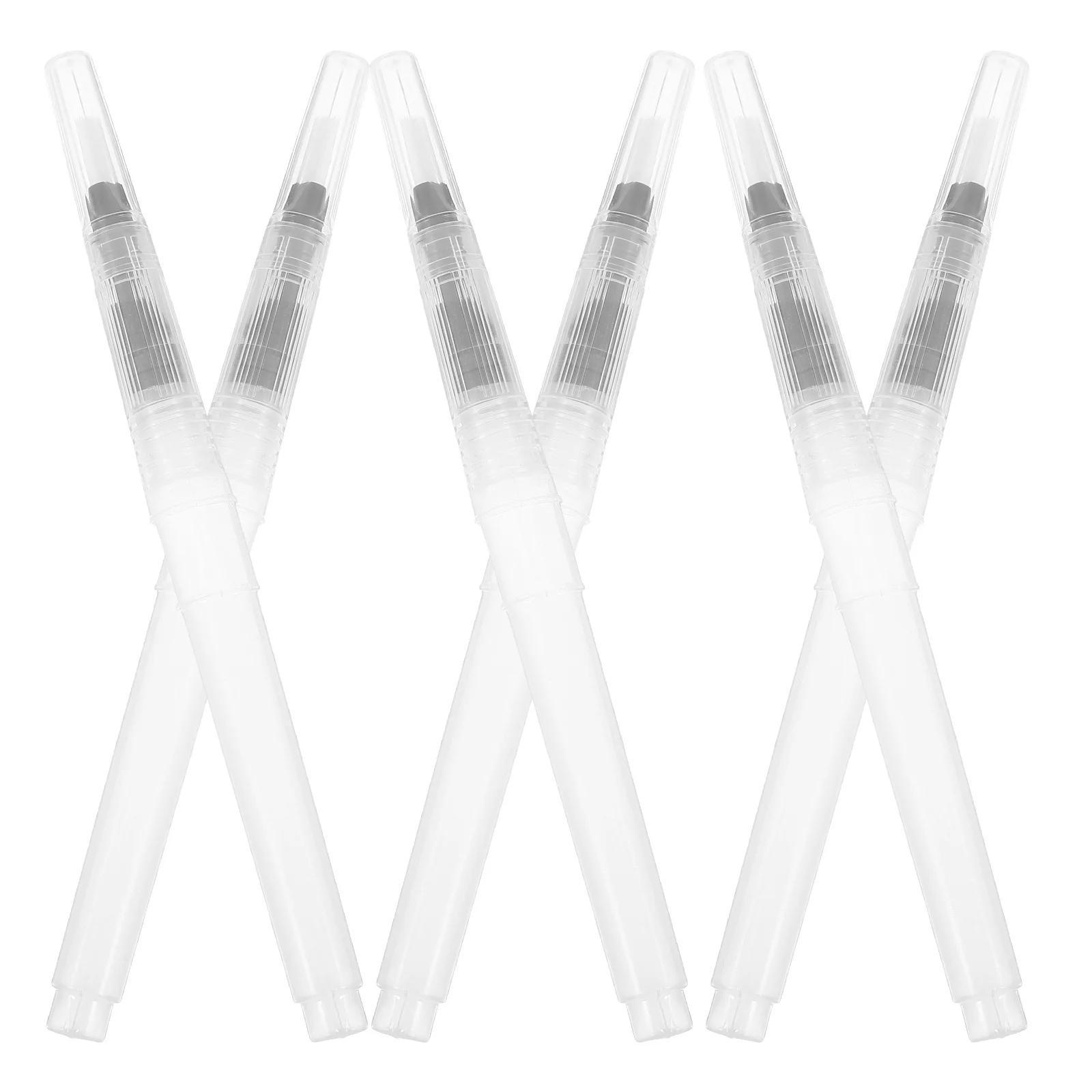 6 Pcs Refillable Watercolor Painting Pens Transparent Body Drawing Tools Paper Envelopes Reusable Supplies Watercolor Brush
