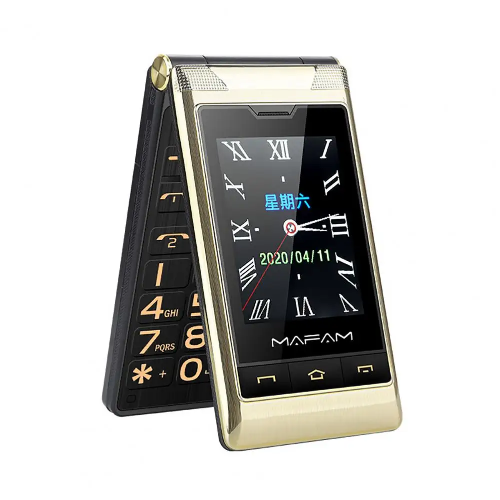 Yeemi Dual Display Flip Celular G10-c Gift Bolsa de Couro Teclado Grande Gsm 2g Grande Voz 5900mah Idoso - Imagem 5