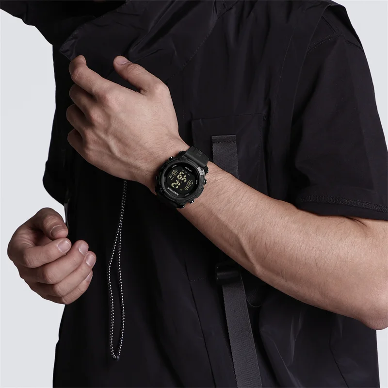NAVIFORCE Men's LCD Digital Watch Fashion Casual Date and Week Alarm Clock Waterproof Silicone Strap Electronic Wristwatch 2024